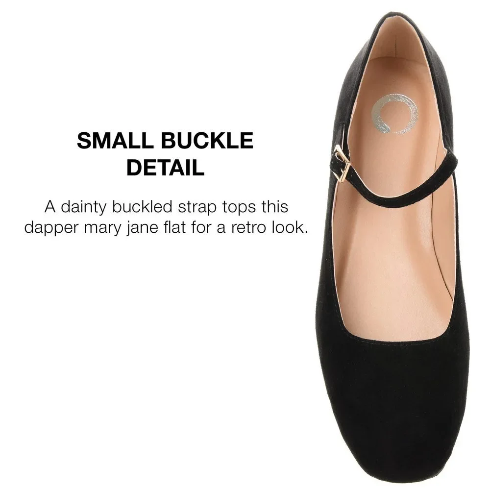 Journee Womens Carrie Buckle Square Toe Mary Jane Dress Flats 7.5